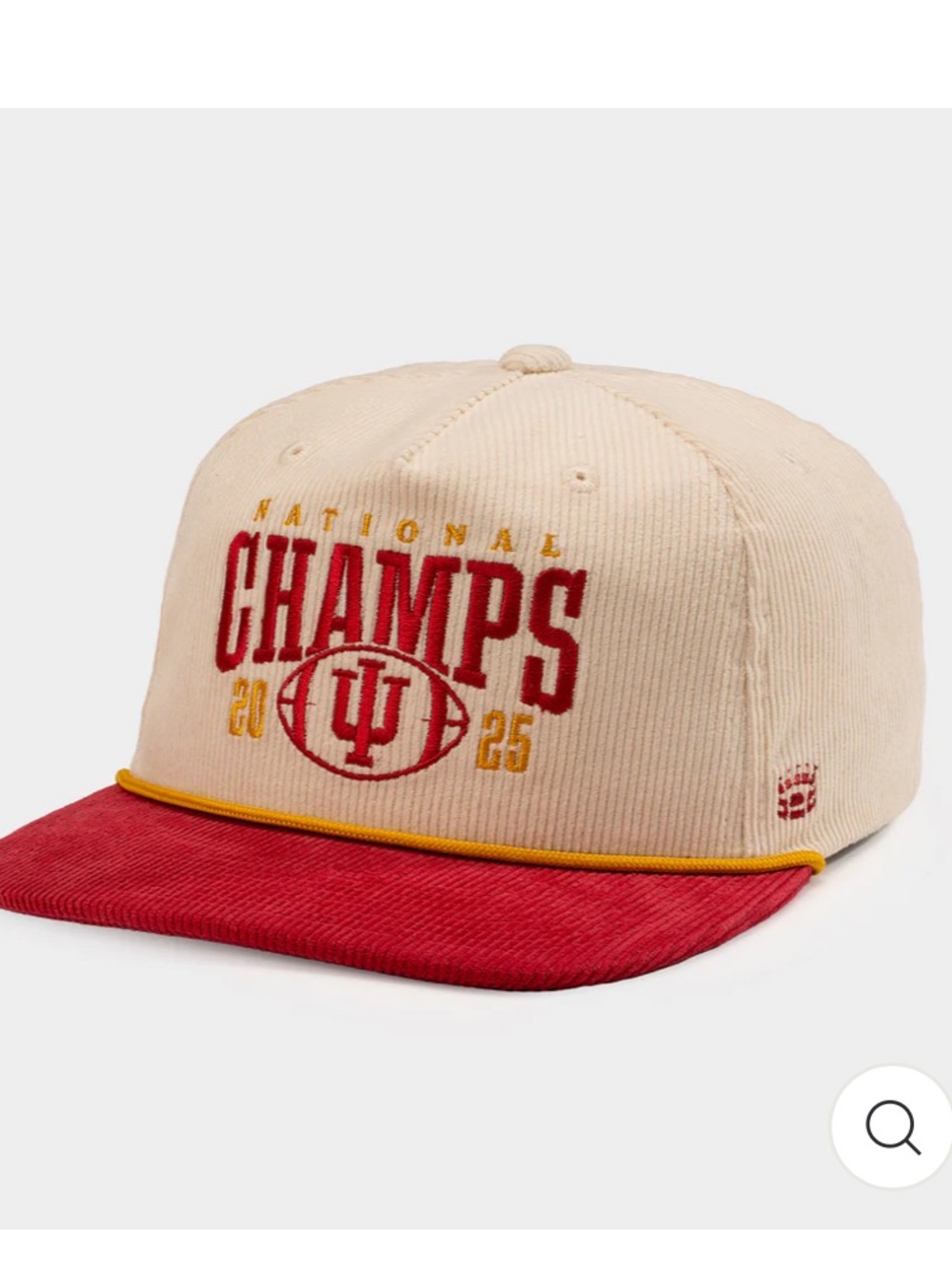 Homefield Indiana Hoosiers 2025 CFP Champions Corduroy Hat NWOT